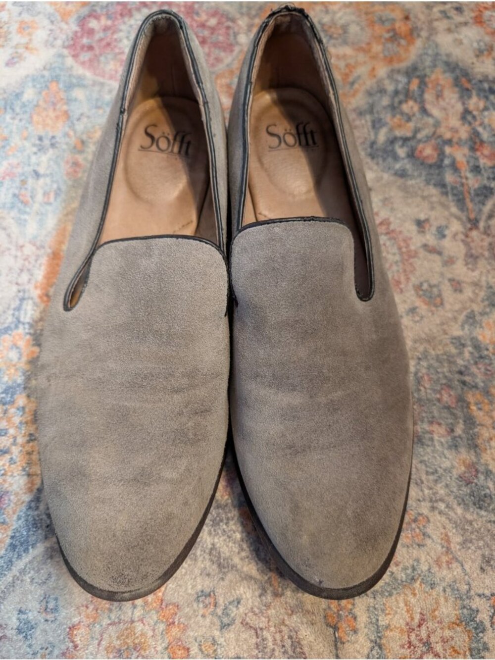 Sofft Severn Suede Slip-on Loafers Grey Women's Size 10